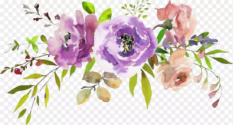 花卉设计花束插花艺术水彩画-波斯黄玫瑰花