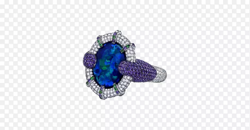 蓝宝石首饰耳环钻石切割钻石戒指
