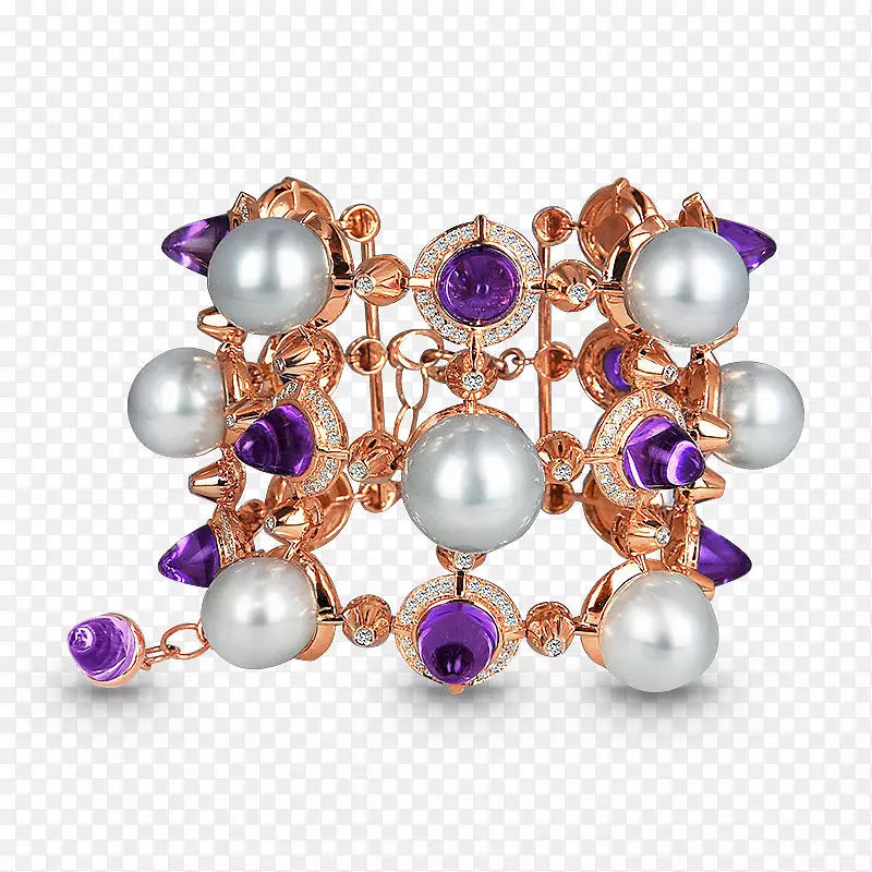 珍珠紫水晶耳环手镯首饰紫水晶耳环