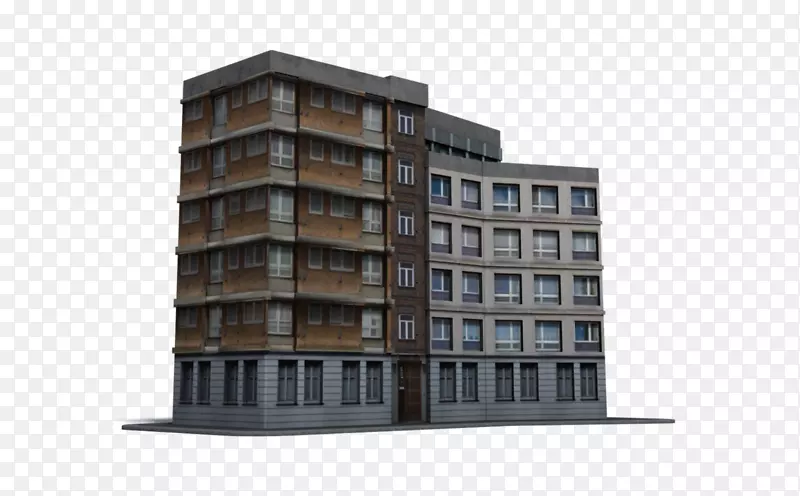 共管公寓楼建筑立面房地产-城市街区