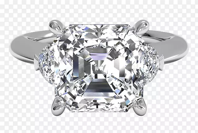钻石切割订婚戒指珠宝-投掷石头带