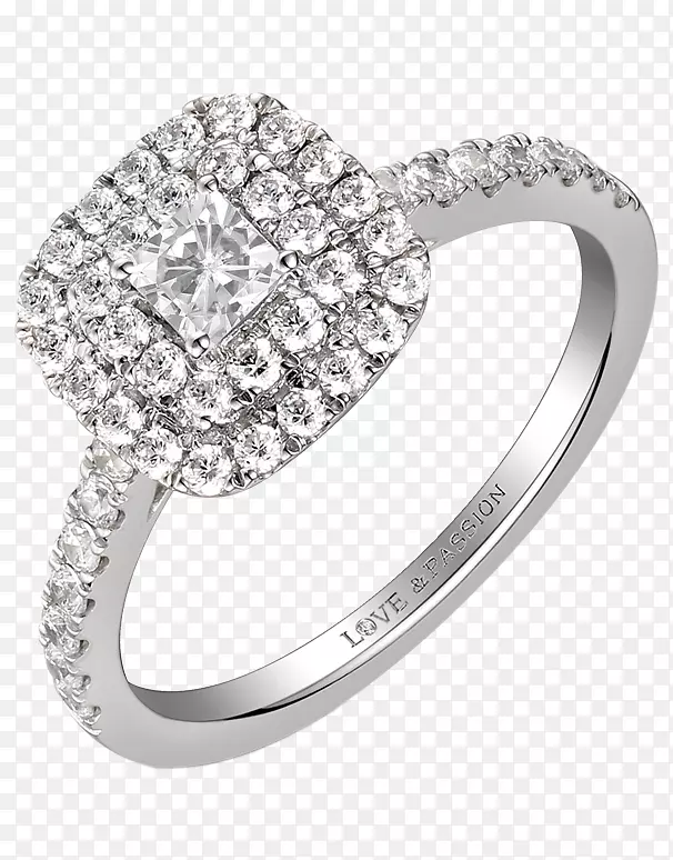 珠宝结婚戒指钻石银-多个钻石戒指设置