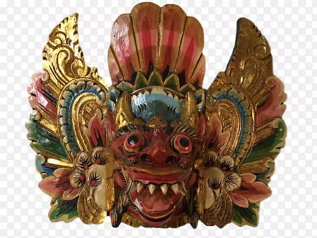 狮子面具，亚洲古董礼品，服装，虎巴龙，巴厘岛