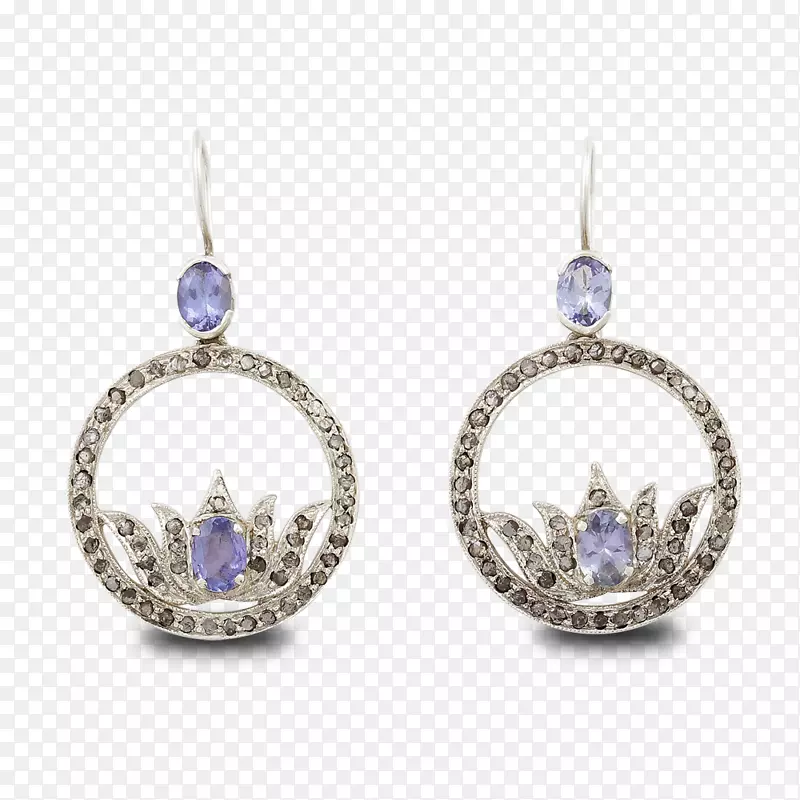 紫水晶耳环珠宝魅力和吊坠-莲花吊灯