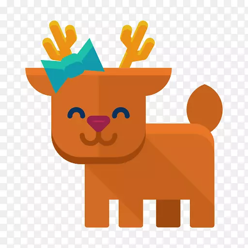 驯鹿电脑图标圣诞节表情-驯鹿