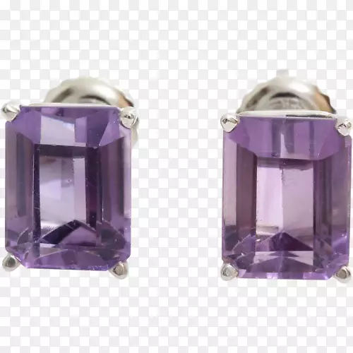 紫水晶耳钉耳环首饰紫色耳环珠宝首饰