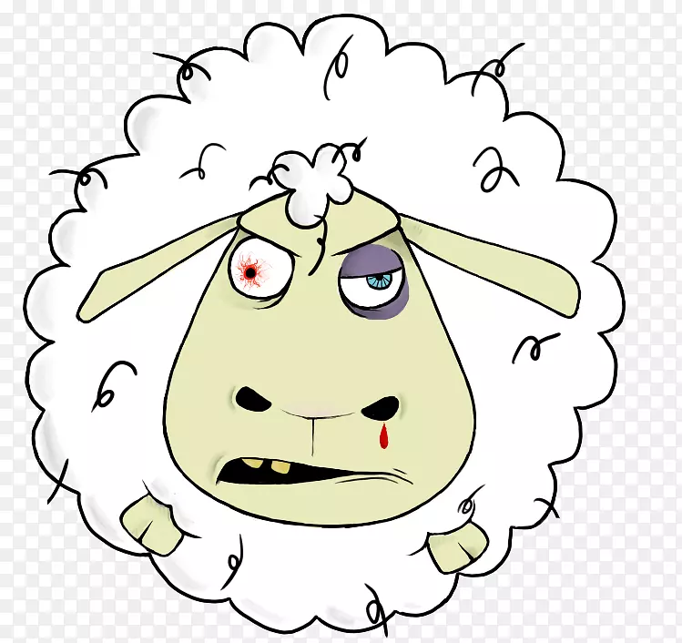 羊画插图动画形象-绵羊