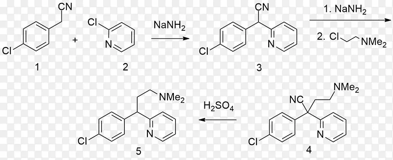 氯苯那胺化学化合物分子醌