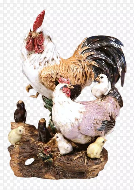 鸡雕陶瓷画-鸡