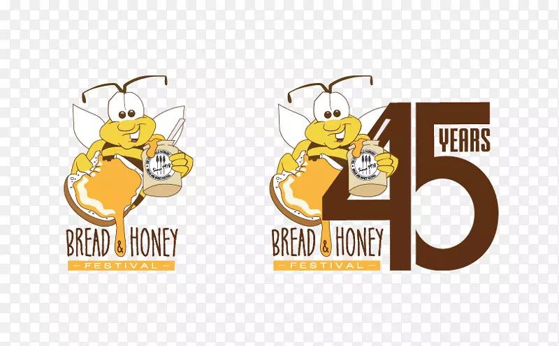 徽标水彩画平面设计面包和蜂蜜节