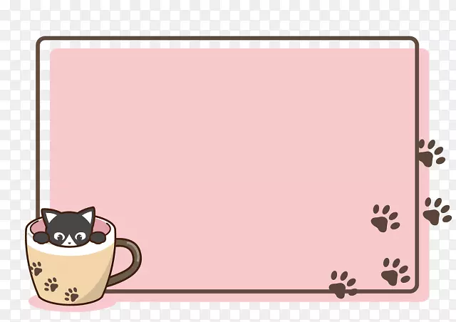 猫插图插画咖啡杯