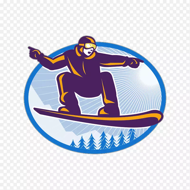 滑雪板滑雪形象冬季运动-滑雪