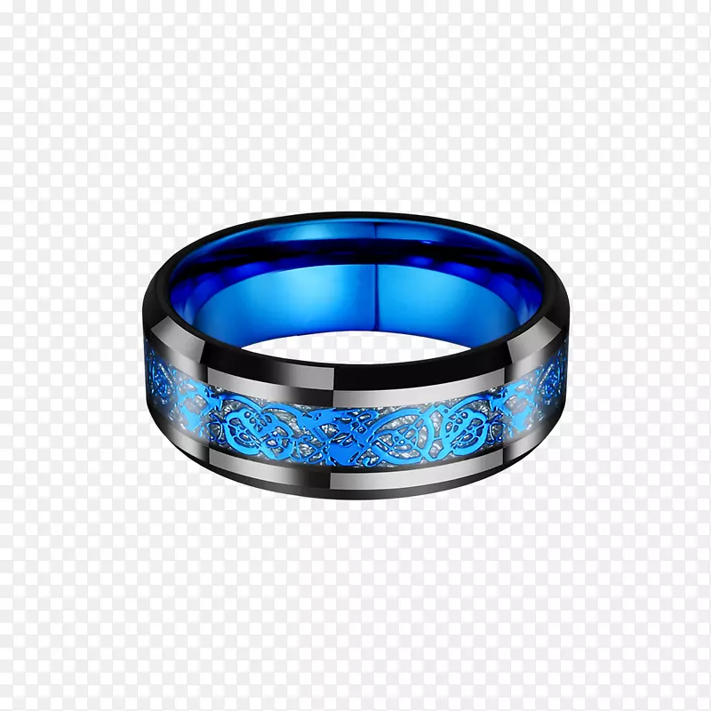 结婚戒指镶嵌蓝色银戒指