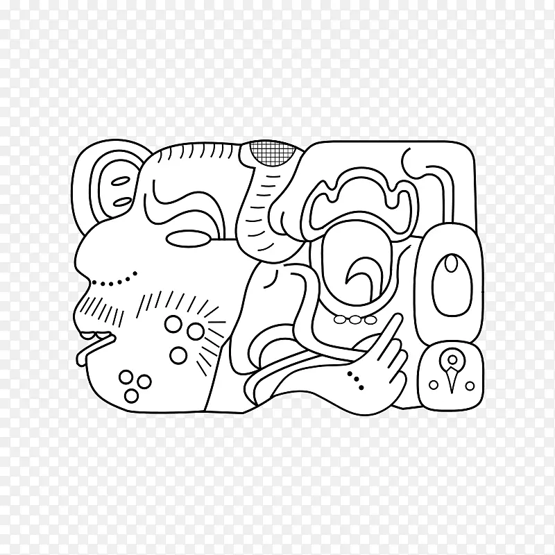 玛雅文明着色书玛雅历法画玛雅人-绘画