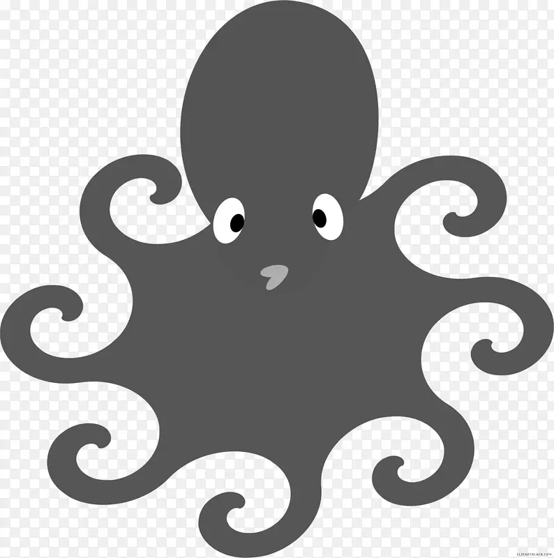 章鱼剪贴画菜单设计免费内容动物剪影-动物剪影