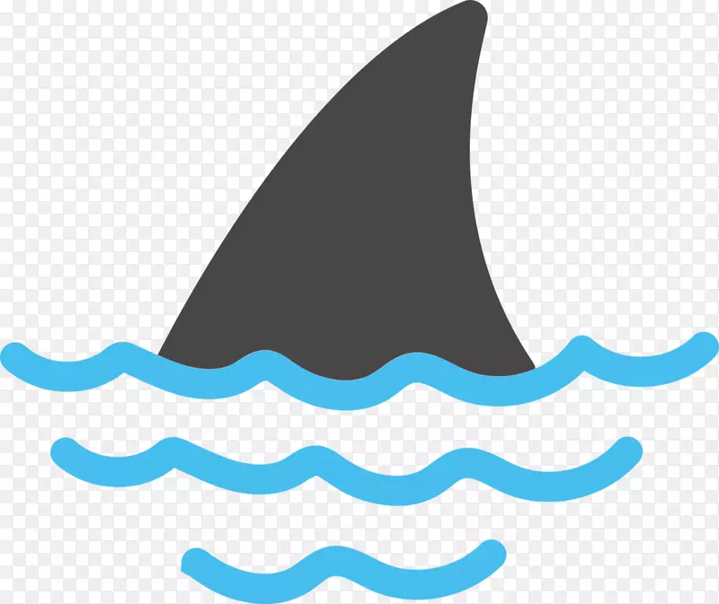 剪贴画鲨鱼鳍图形插图-鲨鱼