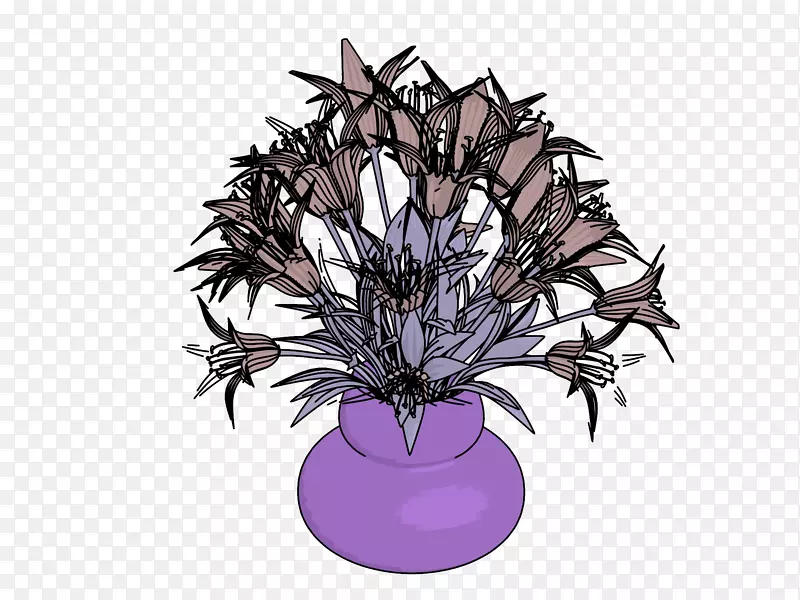 插画紫色树