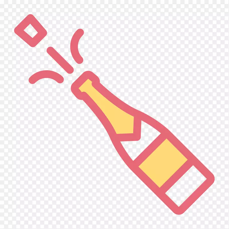 香槟鸡尾酒，电脑图标，酒精饮料.粉红色香槟