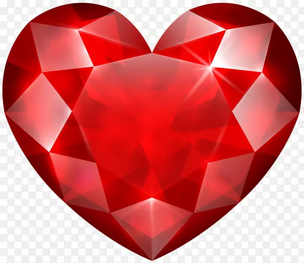 宝石钻石图像红宝石心结晶符号