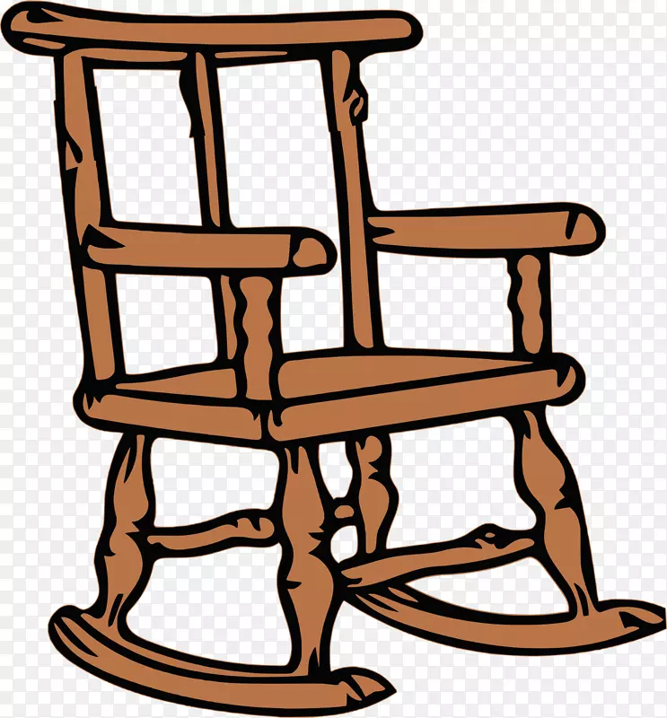 剪贴画摇椅，露台，木制摇椅，椅子