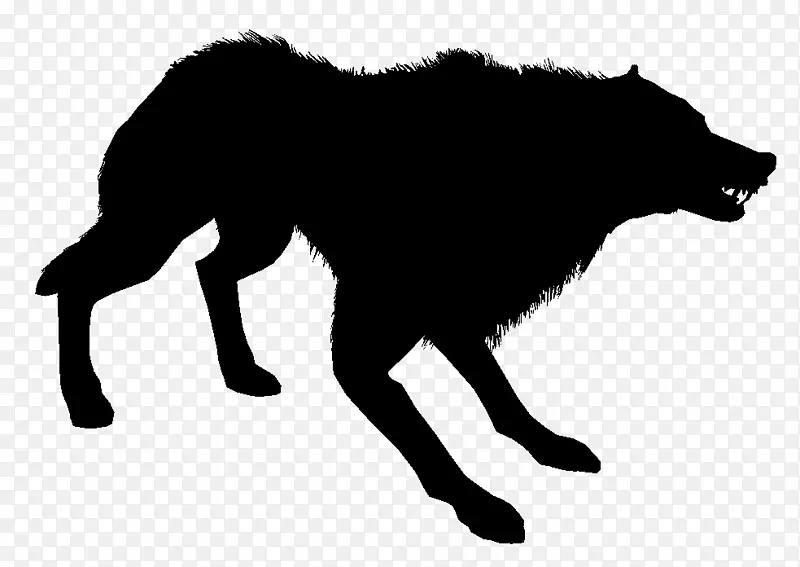 狼红狐动物群剪影字体