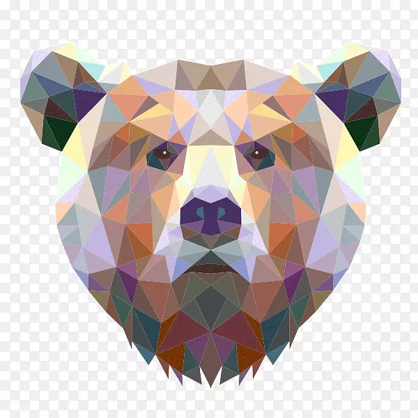 熊现代艺术形象帆布贴纸-熊