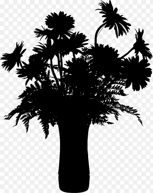 亚洲棕榈树叶轮廓分枝