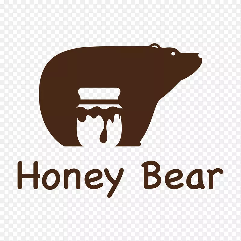 熊徽标图形蜂蜜字体-熊