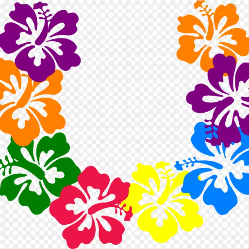 剪贴画边框png图片鞋厂夏威夷木槿-夏威夷字体PNG纹身