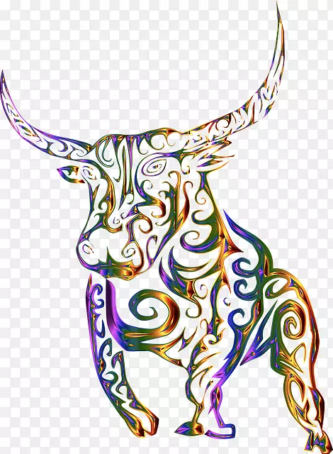 纹身剪贴画艺术公牛得克萨斯州长角图形-公牛绘图PNG透明