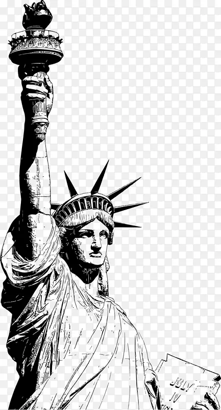 自由女神像国家纪念碑 绘画 线条艺术