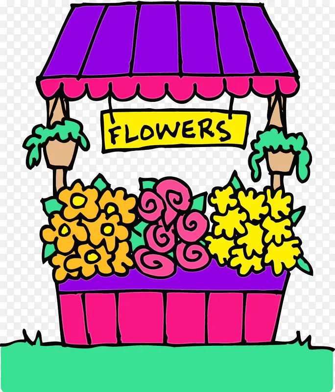 花卉 送花 卡通