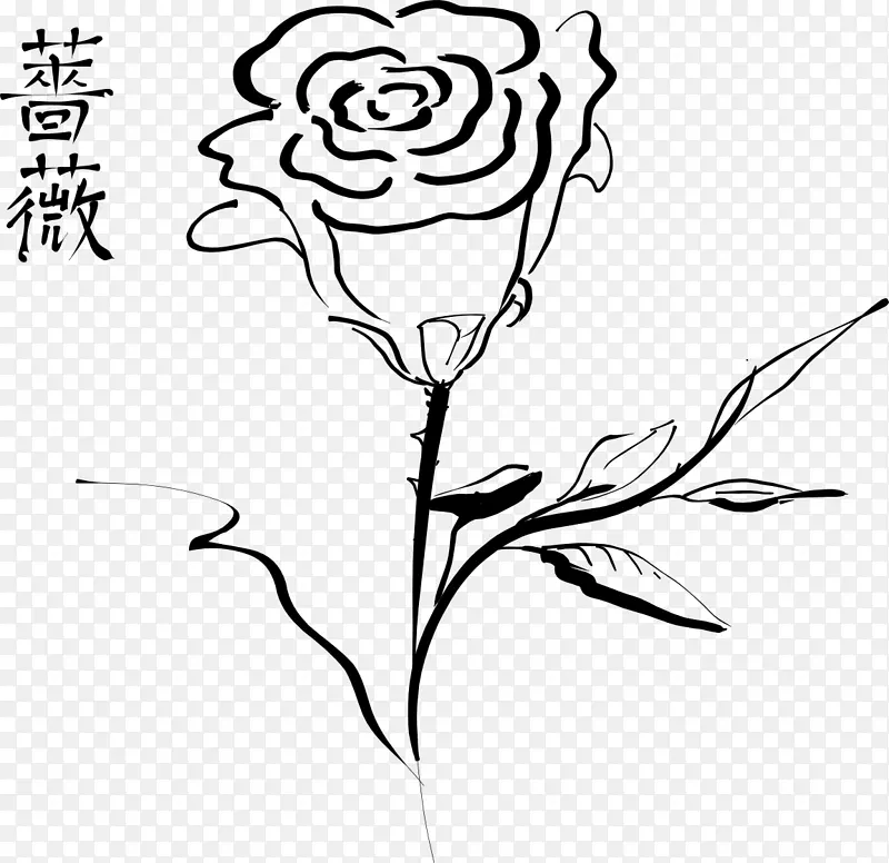 玫瑰 素描 指南针玫瑰