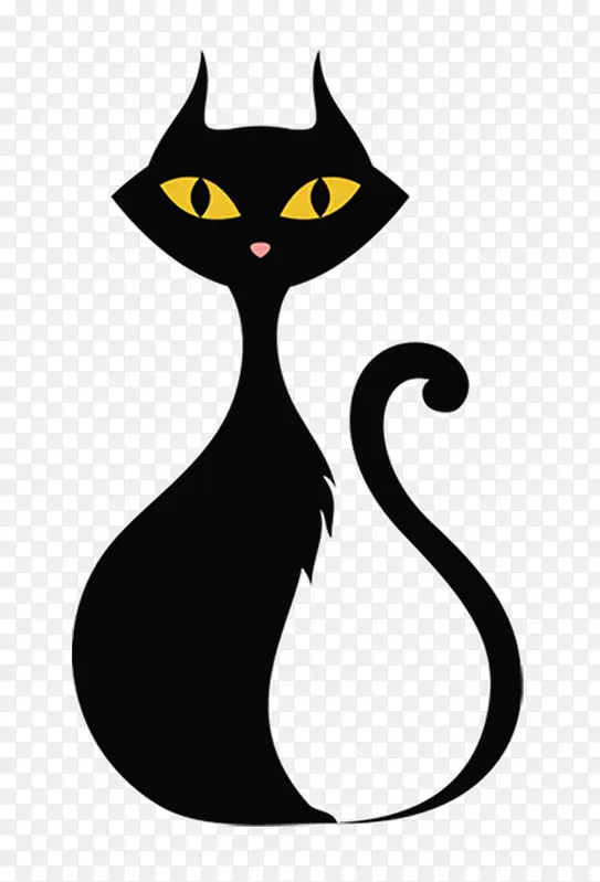 猫 黑猫 绘画