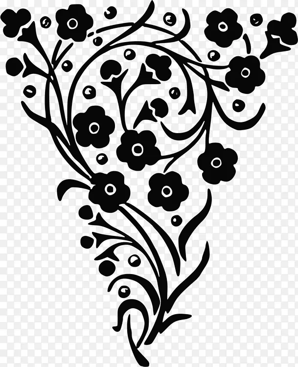 花卉设计 黑白