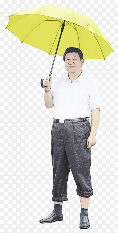 雨伞 黄色 外套