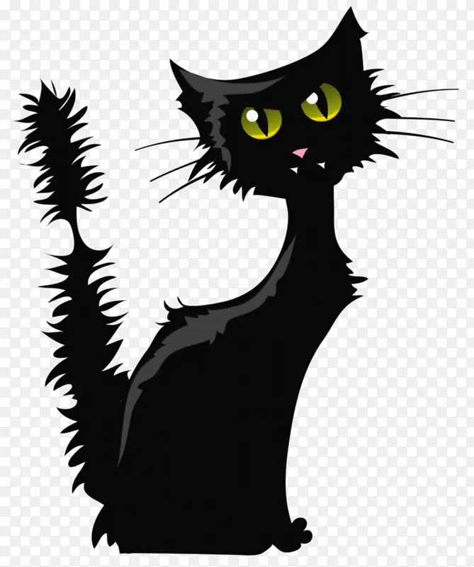 猫 黑猫 剪影