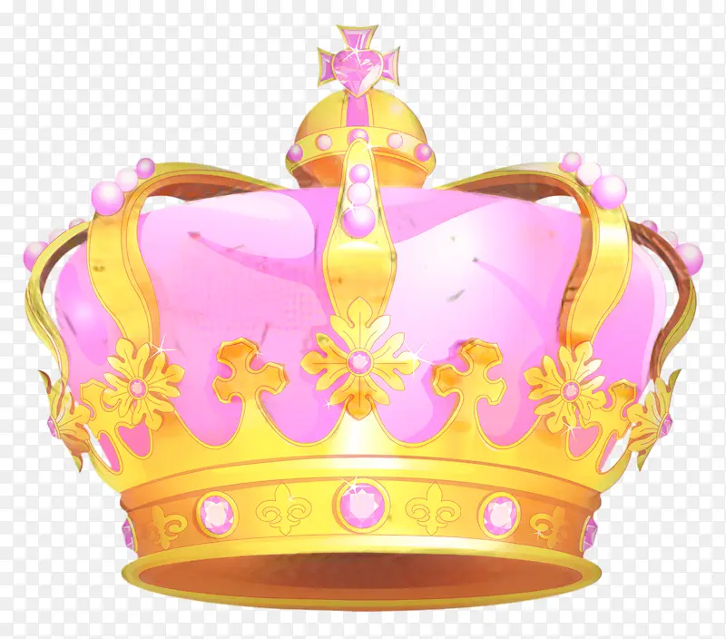 黄色 皇冠 粉色