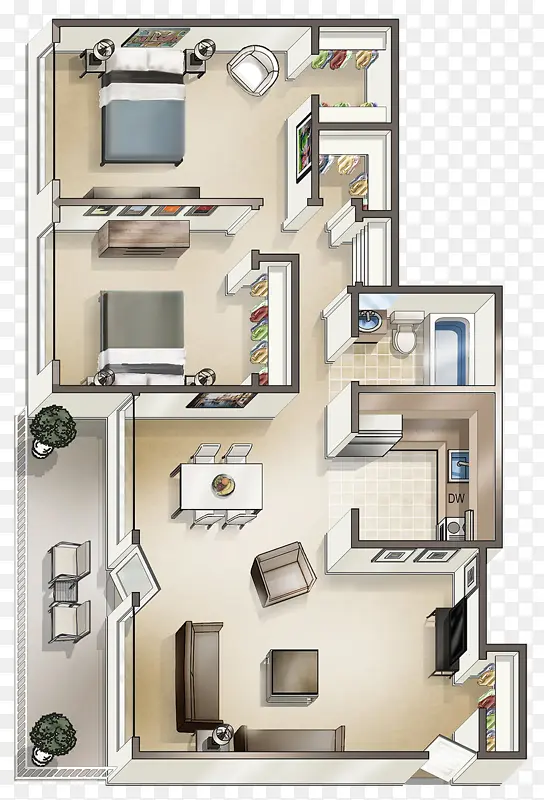 平面图 房屋 公寓