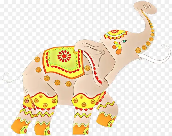 卡通 印度大象 动物雕像