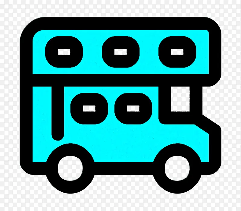 公交车图标 双图标 交通图标