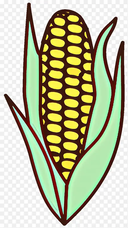 卡通 玉米棒上的玉米 玉米棒