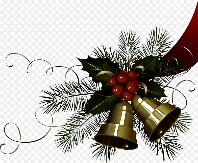 铃铛 圣诞装饰 冬青树