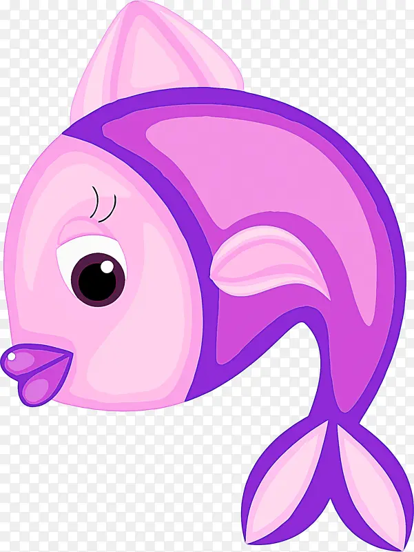 卡通 粉色 海洋哺乳动物