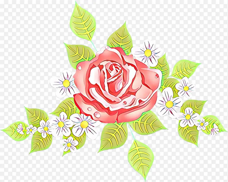 卡通 粉色 花园玫瑰