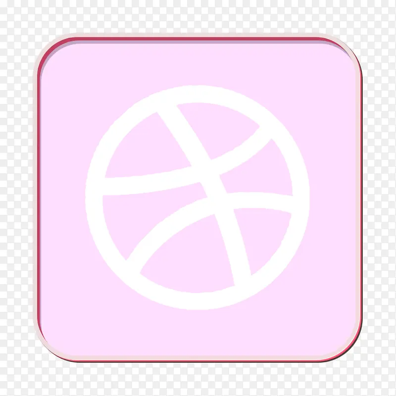 运球图标 粉色 圆形