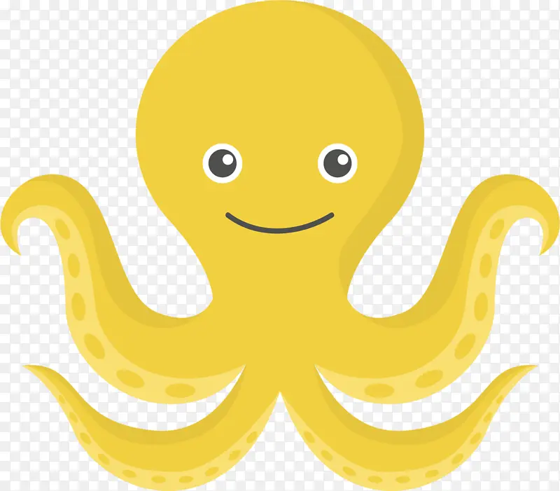 章鱼 黄色 卡通