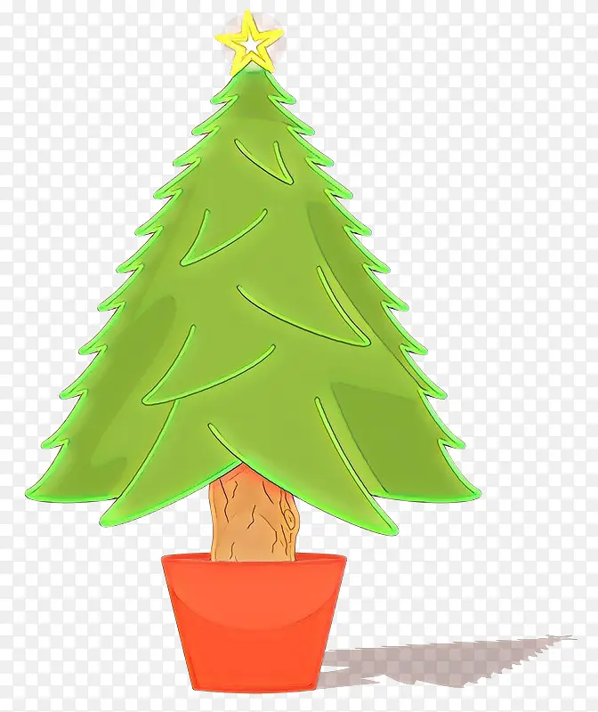 卡通 圣诞树 绿色