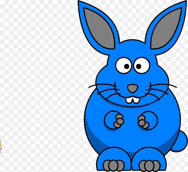 卡通 蓝色 兔子