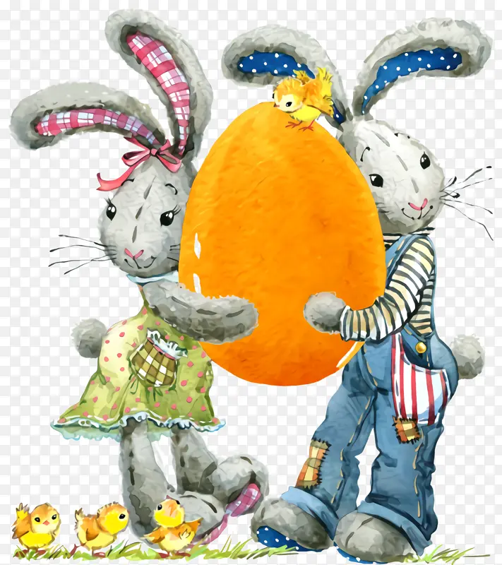 卡通 动物形象 复活节兔子